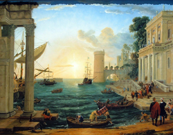 Seaport with the Embarkation of the Queen of Sheba: Click for full image