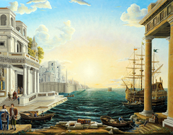 Seaport at Dawn: Click for full image